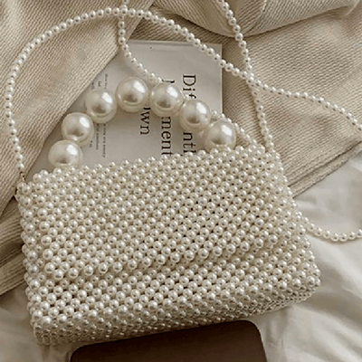Beaded Aura – Elegant Pearl Handbag